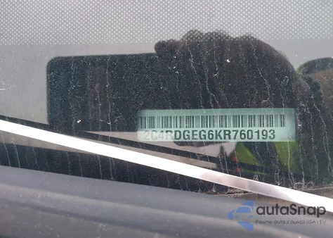 2019 Dodge Grand Caravan Gt z USA, uszkodzony, nr VIN 2C4RDGEG6KR760193